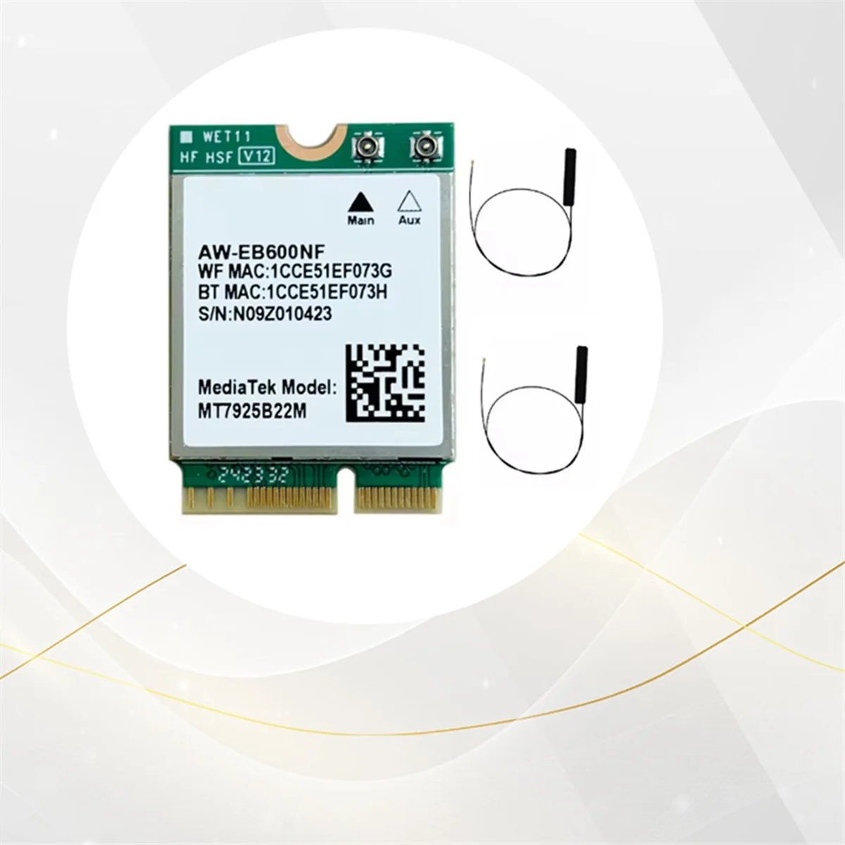 AAAE MTK7925 WiFi7 Tri Band Wireless Network Card WiFi Card 2.4G/5G/6Ghz Network Wireless Adapter for Win10/Win11
AAAE MTK7925 WiFi7 Tri Band Wireless Network Card WiFi Card 2.4G/5G/6Ghz Network Wireless Adapter for Win10/Win11