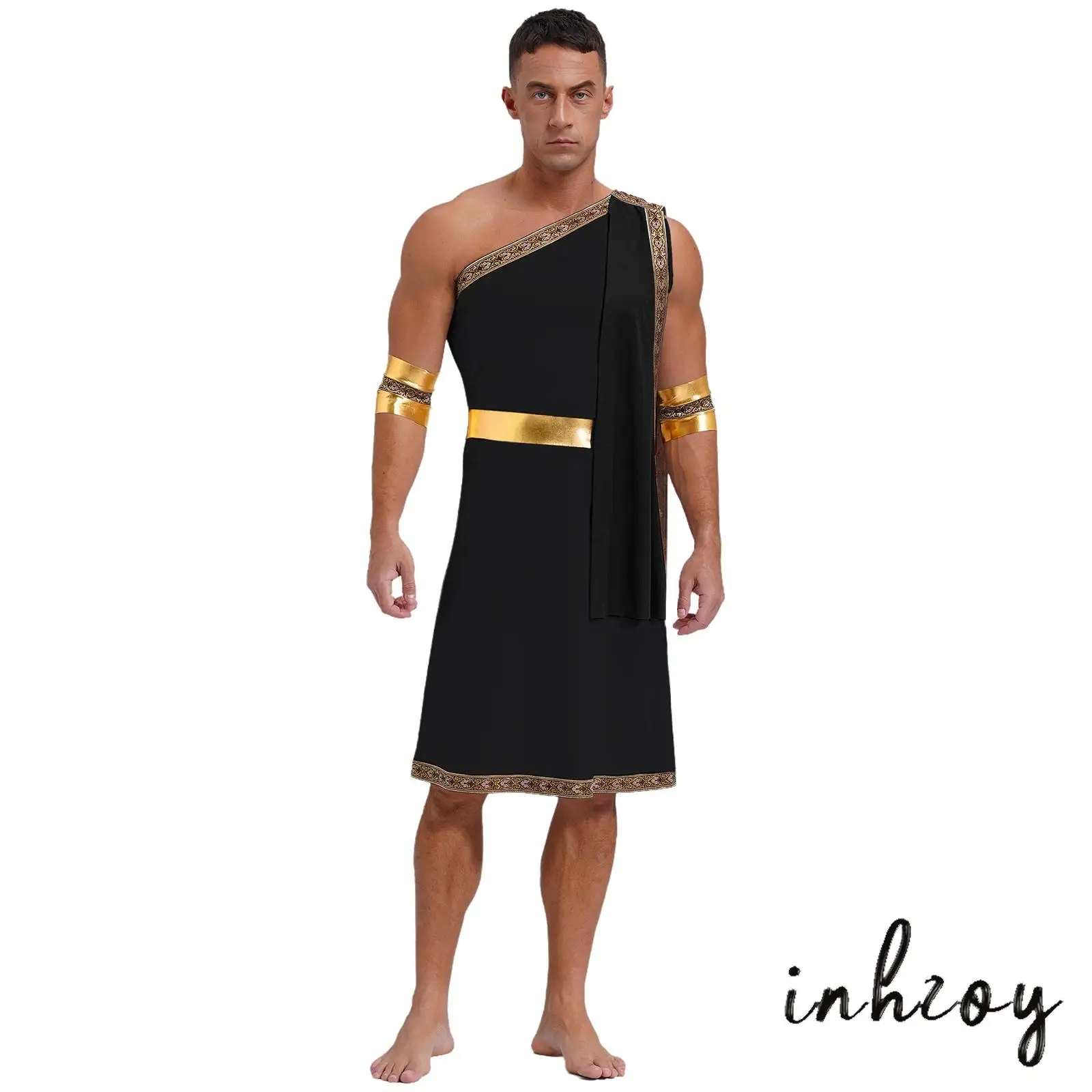 Greek God Toga for Men One Shoulder Embroidered Sleeveless Robe with Detachable Cuffs Halloween Costume Roman Prince Outfit
Greek God Toga for Men One Shoulder Embroidered Sleeveless Robe with Detachable Cuffs Halloween Costume Roman Prince Outfit