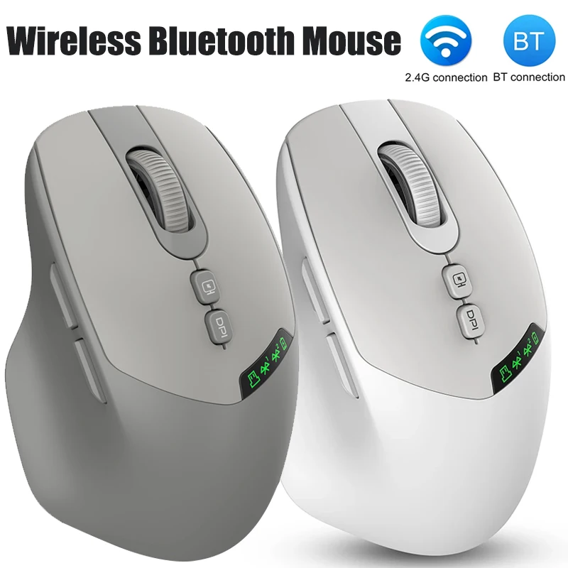 Dual Mode Wireless Mouse Bluetooth 5.0 & 2.4G, Silent Click Noiseless, 500mAh Rechargeable Large Battery, Digital Screen Display
Dual Mode Wireless Mouse Bluetooth 5.0 & 2.4G, Silent Click Noiseless, 500mAh Rechargeable Large Battery, Digital Screen Display