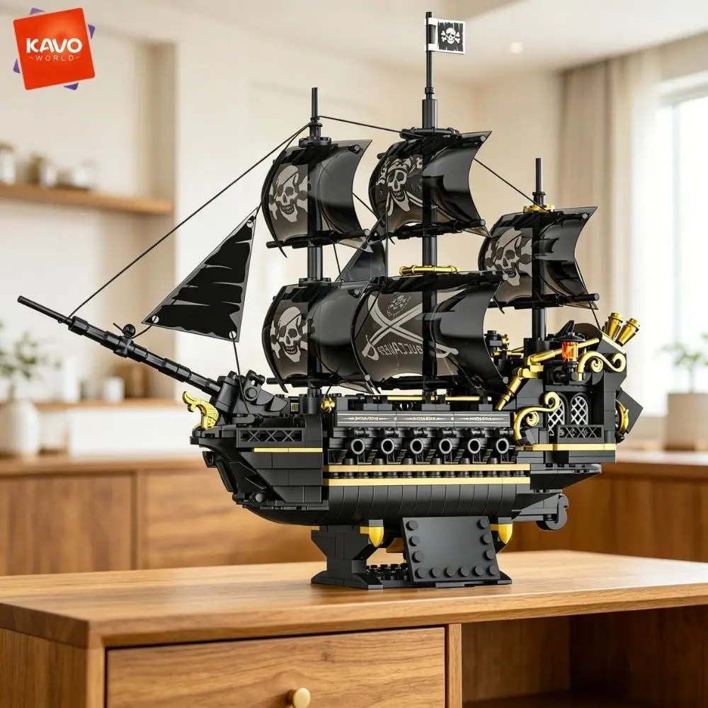 KAVOWORLD 801PCS Pirate Ship Boat Building Bricks Black Sail Warship Construction Toy with Heavy Artillery Cannons Golden Throne 2-Deck Nautical Model Display Set Collectible Display Model for Collectors Christmas Birthday Gift Home Office Decor
KAVOWORLD 801PCS Pirate Ship Boat Building Bricks Black Sail Warship Construction Toy with Heavy Artillery Cannons Golden Throne 2-Deck Nautical Model Display Set Collectible Display Model for Collectors Christmas Birthday Gift Home Office Decor