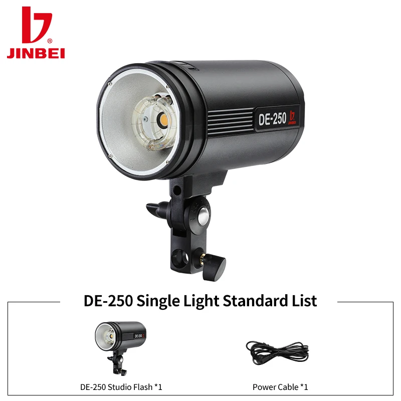 JINBEI DE250 Studio Flash 250Ws/GN55 Portable Photography Lighting Strobe Flash Wireless Control For Shooting
JINBEI DE250 Studio Flash 250Ws/GN55 Portable Photography Lighting Strobe Flash Wireless Control For Shooting