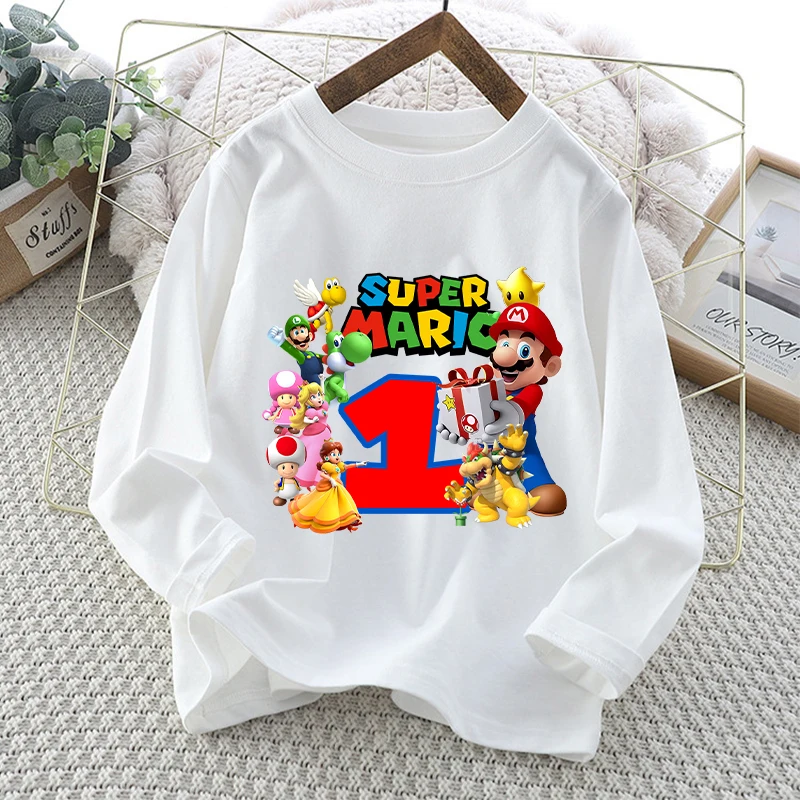 Super Marios Bros Children T-shirts Cartoon Birthday Number Printed T-shirt Baby Boys Girls Long Sleeves Tops Kids Clothes Tees
Super Marios Bros Children T-shirts Cartoon Birthday Number Printed T-shirt Baby Boys Girls Long Sleeves Tops Kids Clothes Tees