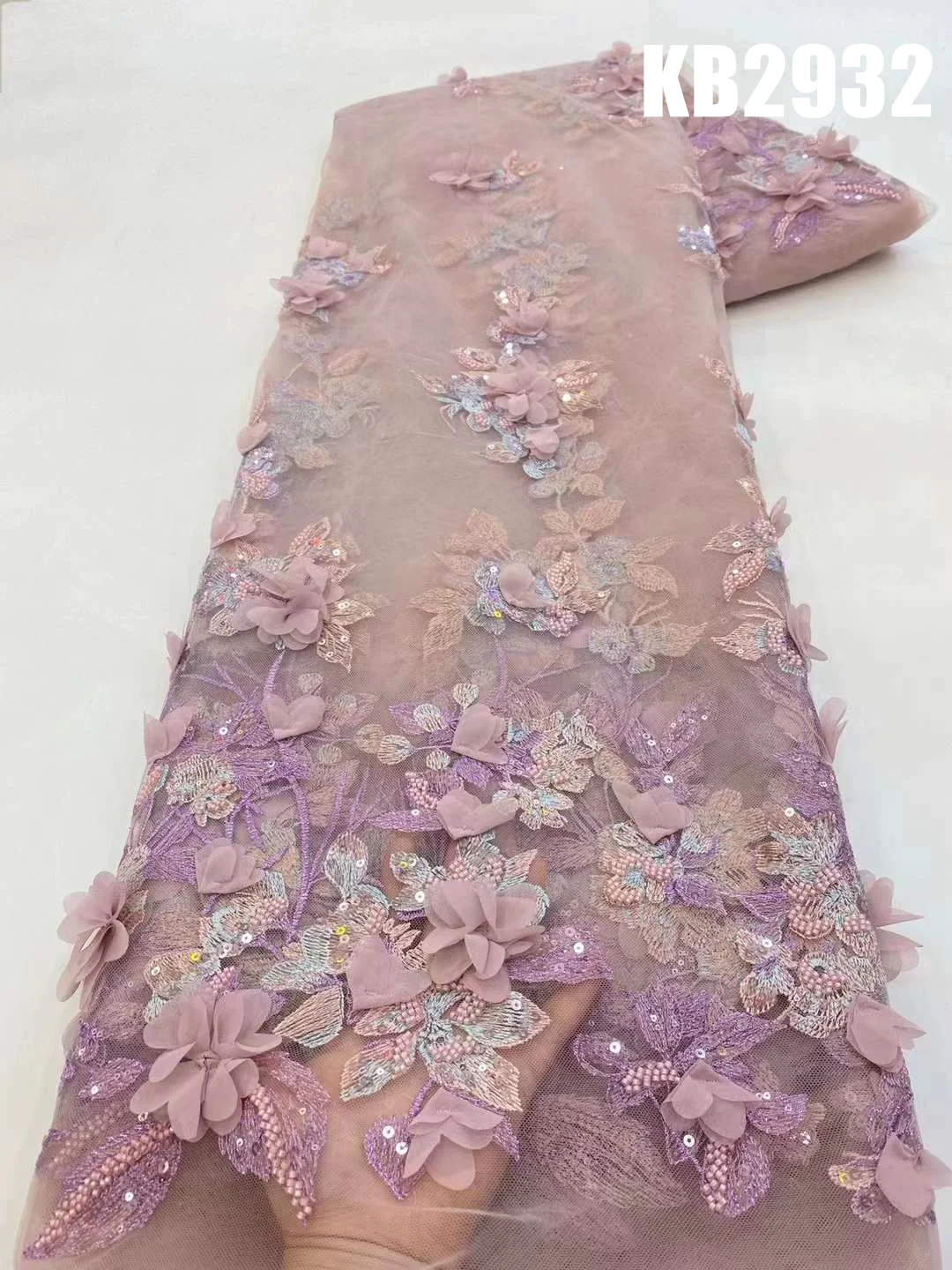 African 3D Flower Beaded Tulle Lace Fabric High Quality French Mesh Lace Fabric Nigeria 3D Flower Sequins Lace For Sewing KB2932
African 3D Flower Beaded Tulle Lace Fabric High Quality French Mesh Lace Fabric Nigeria 3D Flower Sequins Lace For Sewing KB2932