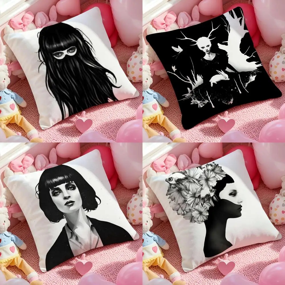 Black White Wonder Girl Cushion Cover Anti-dustmite Pillowcase Invisible zipper silky short plush Sofa cushion cover
Black White Wonder Girl Cushion Cover Anti-dustmite Pillowcase Invisible zipper silky short plush Sofa cushion cover