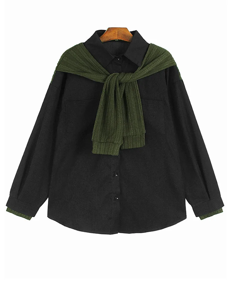Women Knitting Shawl Bug Size Casual Blouse New Lapel Long Sleeve Shirt Fashion Tide Spring Autumn
Women Knitting Shawl Bug Size Casual Blouse New Lapel Long Sleeve Shirt Fashion Tide Spring Autumn