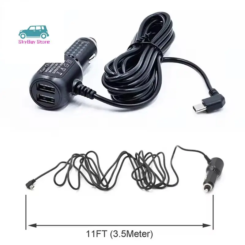 USB Type-C Car Charger Adapter 5V 3.5A For Dash Cam Car Radar Detector GPS Camera DVR, Wire Length 3.5Meters
USB Type-C Car Charger Adapter 5V 3.5A For Dash Cam Car Radar Detector GPS Camera DVR, Wire Length 3.5Meters