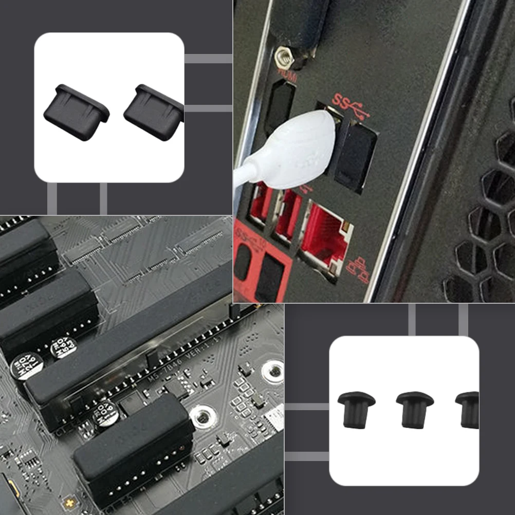 24 шт., USB-пробка для ПК, защита для материнской платы компьютера, интерфейс ПК, защитная вилка, силиконовая крышка порта, пробка 
24 шт., USB-пробка для ПК, защита для материнской платы компьютера, интерфейс ПК, защитная вилка, силиконовая крышка порта, пробка