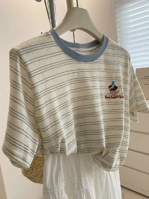 plus Size Women's T-Shirt 300 Pounds Color Block Striped Short Sleeve Casual Embroidery Summer Top for Students Breathable Po...
plus Size Women's T-Shirt 300 Pounds Color Block Striped Short Sleeve Casual Embroidery Summer Top for Students Breathable Po...