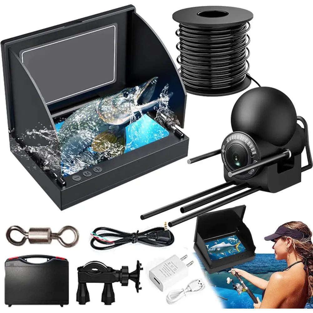 Underwater Fishing Camera, Ice Fishing Camera with Night Vision Light, Fish Finder with 4.3inch IPS Display, 220° Wide Angle, fo
Underwater Fishing Camera, Ice Fishing Camera with Night Vision Light, Fish Finder with 4.3inch IPS Display, 220° Wide Angle, fo