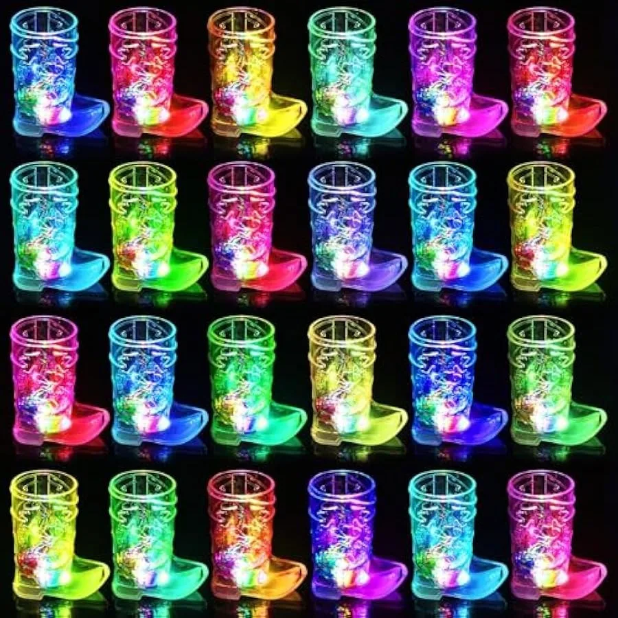 Cowboy Boot Shot Glass Set of 24 Light Up Plastic Shot Glasses 1.5 oz Flashing Shot Cups Western Party Decorations Party Favors
Cowboy Boot Shot Glass Set of 24 Light Up Plastic Shot Glasses 1.5 oz Flashing Shot Cups Western Party Decorations Party Favors