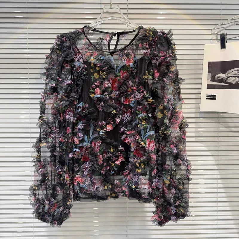Meyyithun New Romantic Floral Print Mesh Blouse Women Folds Tops Elegant Long Sleeve Colourful Tops Casual Fashion with a tank
Meyyithun New Romantic Floral Print Mesh Blouse Women Folds Tops Elegant Long Sleeve Colourful Tops Casual Fashion with a tank