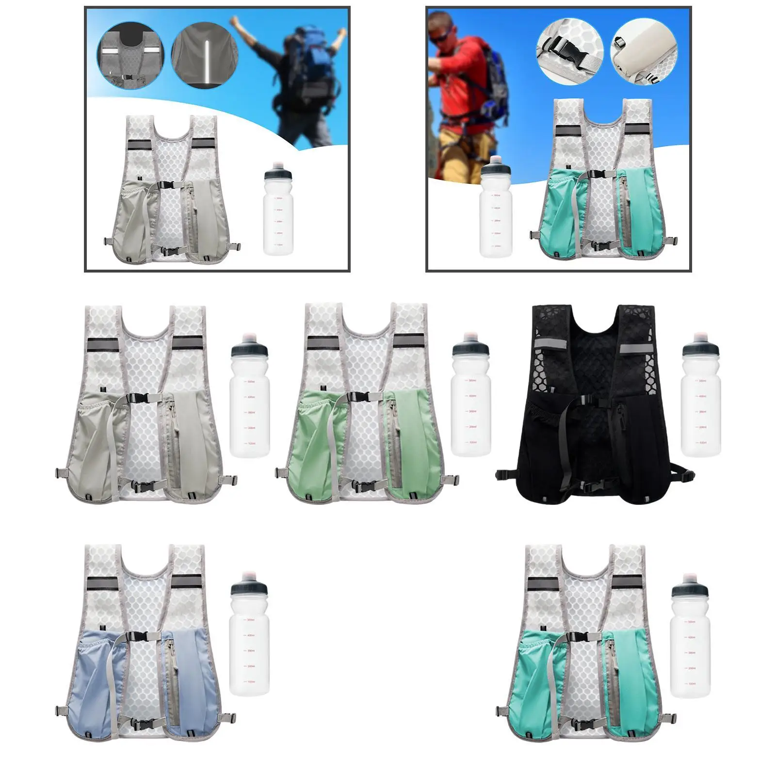 Hydration Vest Pack Lightweight Nylon Backpack with Bottle Holder Daypack for Hiking Cycling Running
Hydration Vest Pack Lightweight Nylon Backpack with Bottle Holder Daypack for Hiking Cycling Running