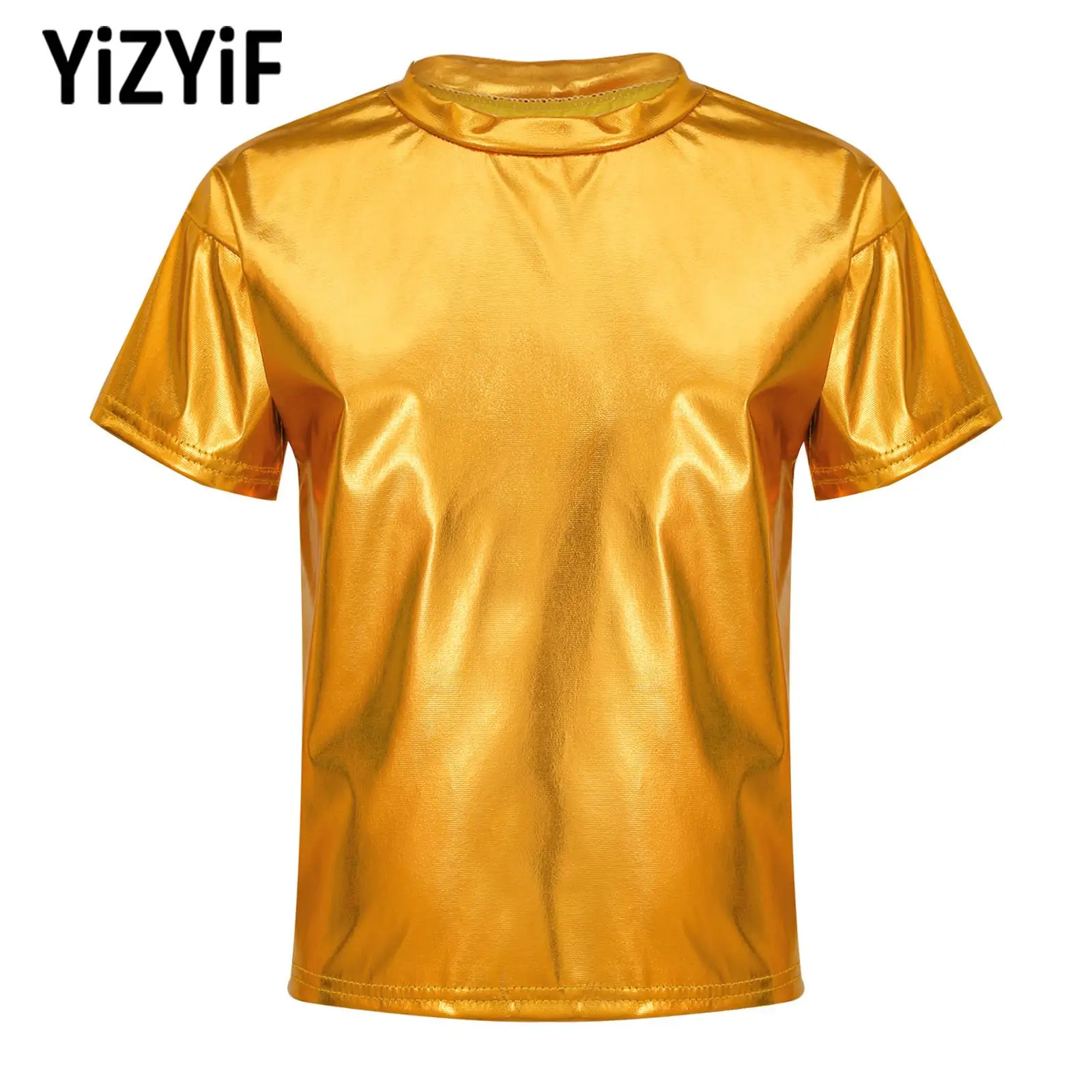 6 Colors Boys Girls Jazz Dance Tops Toddler Shiny Metallic T-shirts Top Solid Color Short Sleeve T-shirt Kids Stage Performance
6 Colors Boys Girls Jazz Dance Tops Toddler Shiny Metallic T-shirts Top Solid Color Short Sleeve T-shirt Kids Stage Performance