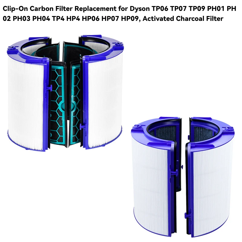 Clip-On Carbon Filter Replacement for Dyson TP06 TP07 TP09 PH01 PH02 PH03 PH04 TP4 HP4 HP06 HP07 HP09, Activated Charcoal Filter
Clip-On Carbon Filter Replacement for Dyson TP06 TP07 TP09 PH01 PH02 PH03 PH04 TP4 HP4 HP06 HP07 HP09, Activated Charcoal Filter
