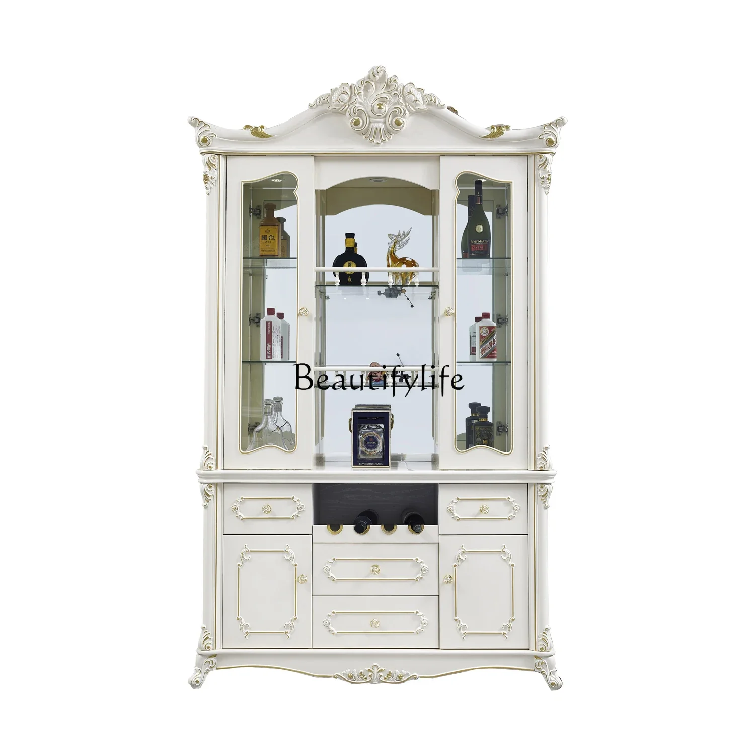 12European-style Living Room Wine Cabinet French-style Wall-mounted Luxurious Gold-trimmed Glass Cabinet
12European-style Living Room Wine Cabinet French-style Wall-mounted Luxurious Gold-trimmed Glass Cabinet