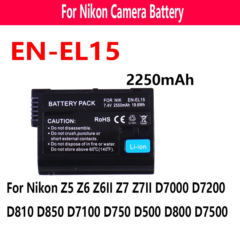 Оригинальный аккумулятор EN-EL15C EN-EL15 2250 мАч для Nikon Z5, Z6, Z6 II, Z7, Z7II D7000 D7100 D7200, D850 D750 D7500 D810 D500 D800
Оригинальный аккумулятор EN-EL15C EN-EL15 2250 мАч для Nikon Z5, Z6, Z6 II, Z7, Z7II D7000 D7100 D7200, D850 D750 D7500 D810 D500 D800