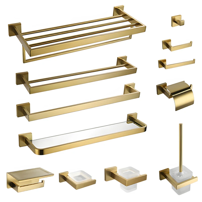 Golden 304 Stainless Steel Bathroom Hardware Fixed Square Towel Rack Towel Rack Tissue Rack Robe Hook Bathroom Rack Accessories
Golden 304 Stainless Steel Bathroom Hardware Fixed Square Towel Rack Towel Rack Tissue Rack Robe Hook Bathroom Rack Accessories