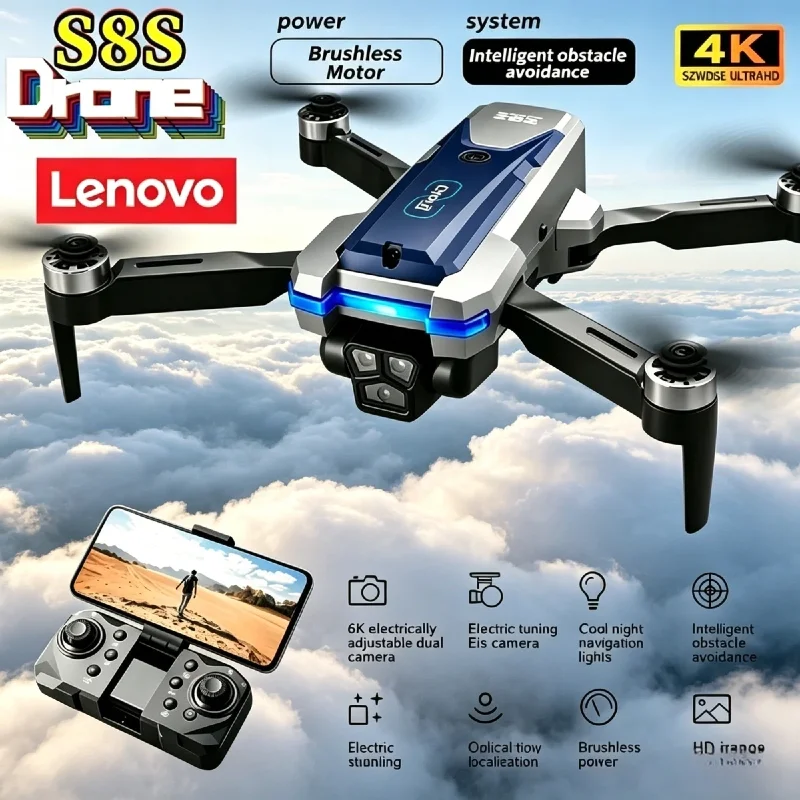 Lenovo S8S Drone 8K Triple Camera Brushless Motor Intelligent Obstacle Avoidance Electric Adjustable Lens Optical Flow Position
Lenovo S8S Drone 8K Triple Camera Brushless Motor Intelligent Obstacle Avoidance Electric Adjustable Lens Optical Flow Position