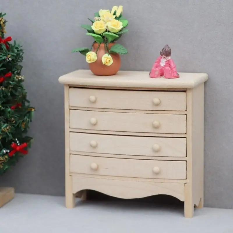 1:12 Scale Miniature Chest of Drawer Model Figurine With 4 Drawers For Doll House Furniture And Model Scene Display A2UB
1:12 Scale Miniature Chest of Drawer Model Figurine With 4 Drawers For Doll House Furniture And Model Scene Display A2UB