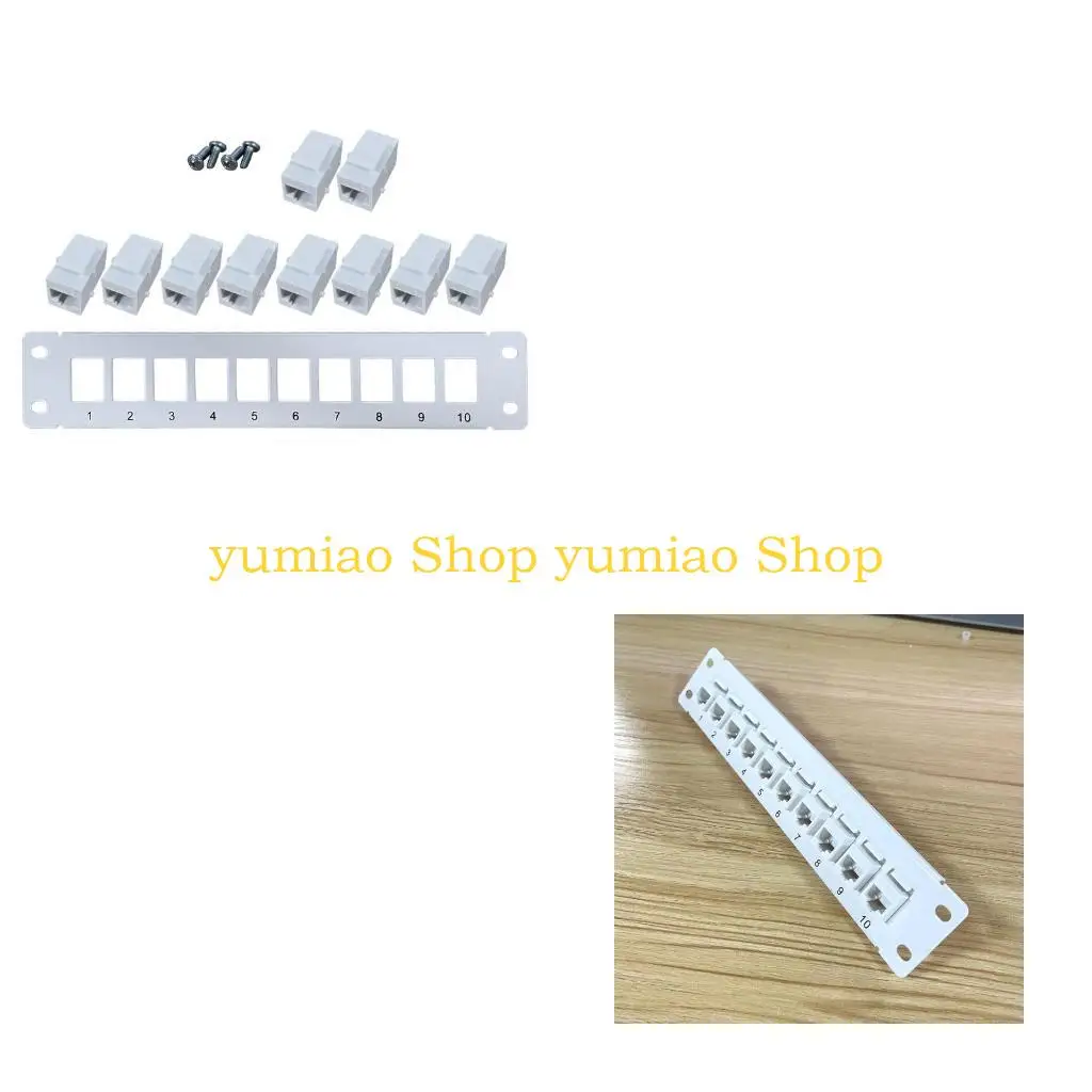 587B CAT6 10 Port Patch Panel Supports Back CAT6 Unshielded for w/ Coded T568A/B Wiring for RJ45 Cables Rack/Wall Mou
587B CAT6 10 Port Patch Panel Supports Back CAT6 Unshielded for w/ Coded T568A/B Wiring for RJ45 Cables Rack/Wall Mou