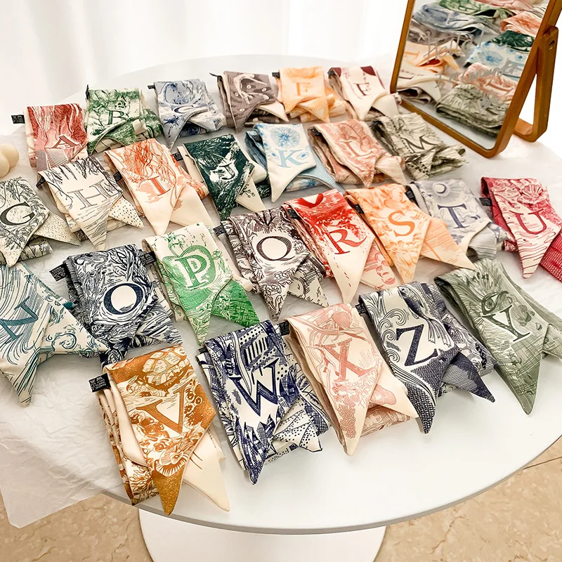 Fashion Skinny Silk Scarf for Women Letter Hair Ribbons Headbands Bandana Female Bag Wrist Wrap Neckerchief Foulard Neck Ties
Fashion Skinny Silk Scarf for Women Letter Hair Ribbons Headbands Bandana Female Bag Wrist Wrap Neckerchief Foulard Neck Ties