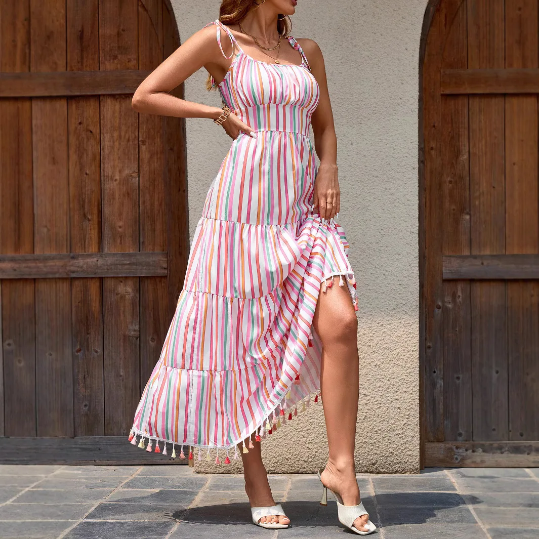 2025 Rainbow Striped Off Shoulder Dress New Women's Strap Dress for Women African Vintage 2025 Summer Dress Robe Vestido Women
2025 Rainbow Striped Off Shoulder Dress New Women's Strap Dress for Women African Vintage 2025 Summer Dress Robe Vestido Women