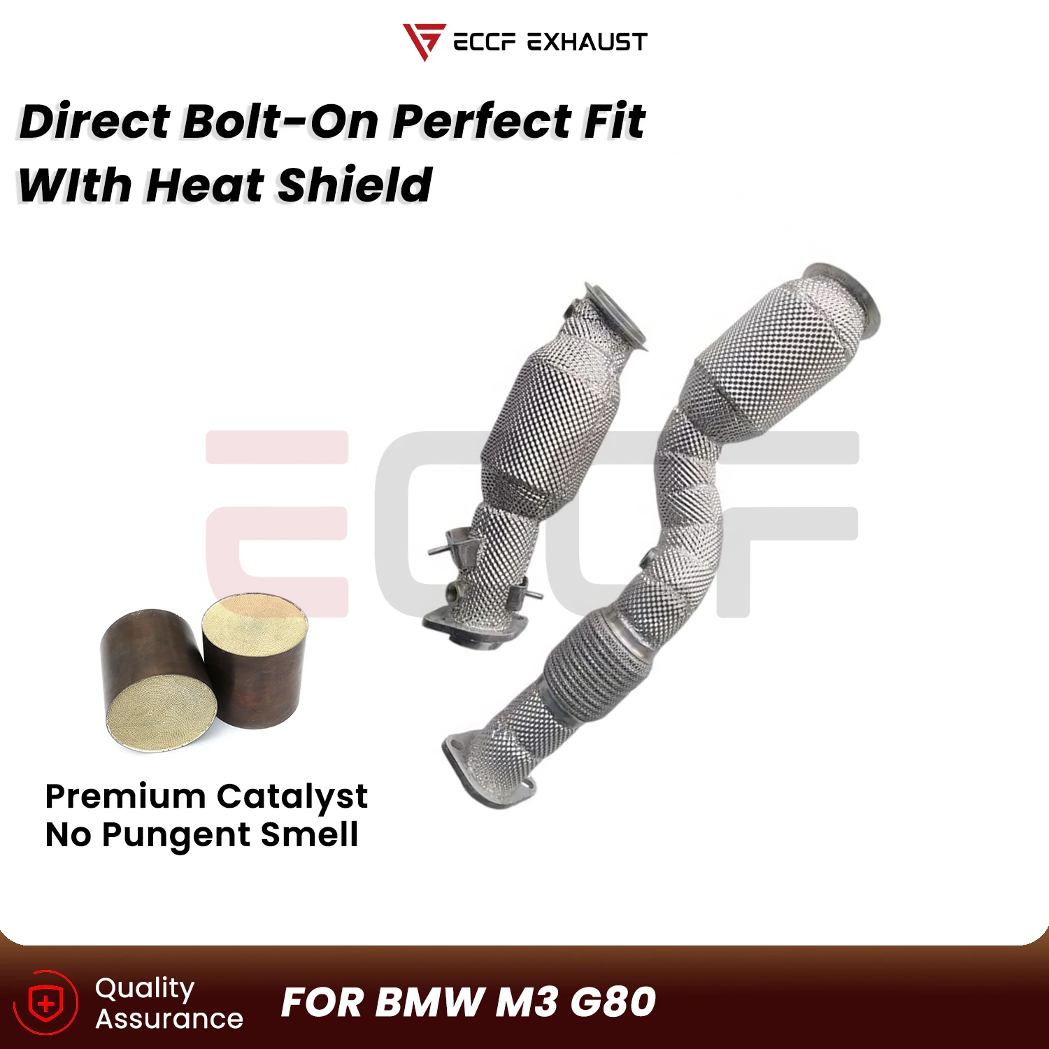 ECCF Sporty Downpipe with Heat Insulation For BMW M3 G80 Aggressive Sound Plug and Play Upgrade Performance
ECCF Sporty Downpipe with Heat Insulation For BMW M3 G80 Aggressive Sound Plug and Play Upgrade Performance