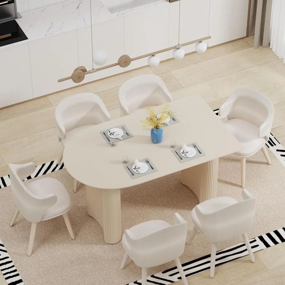 "55" White Oval Dining Table - Funky Modern Design for 2-6 with Ripple Support Legs, Kitchen/Dining Room/Office"
"55" White Oval Dining Table - Funky Modern Design for 2-6 with Ripple Support Legs, Kitchen/Dining Room/Office"