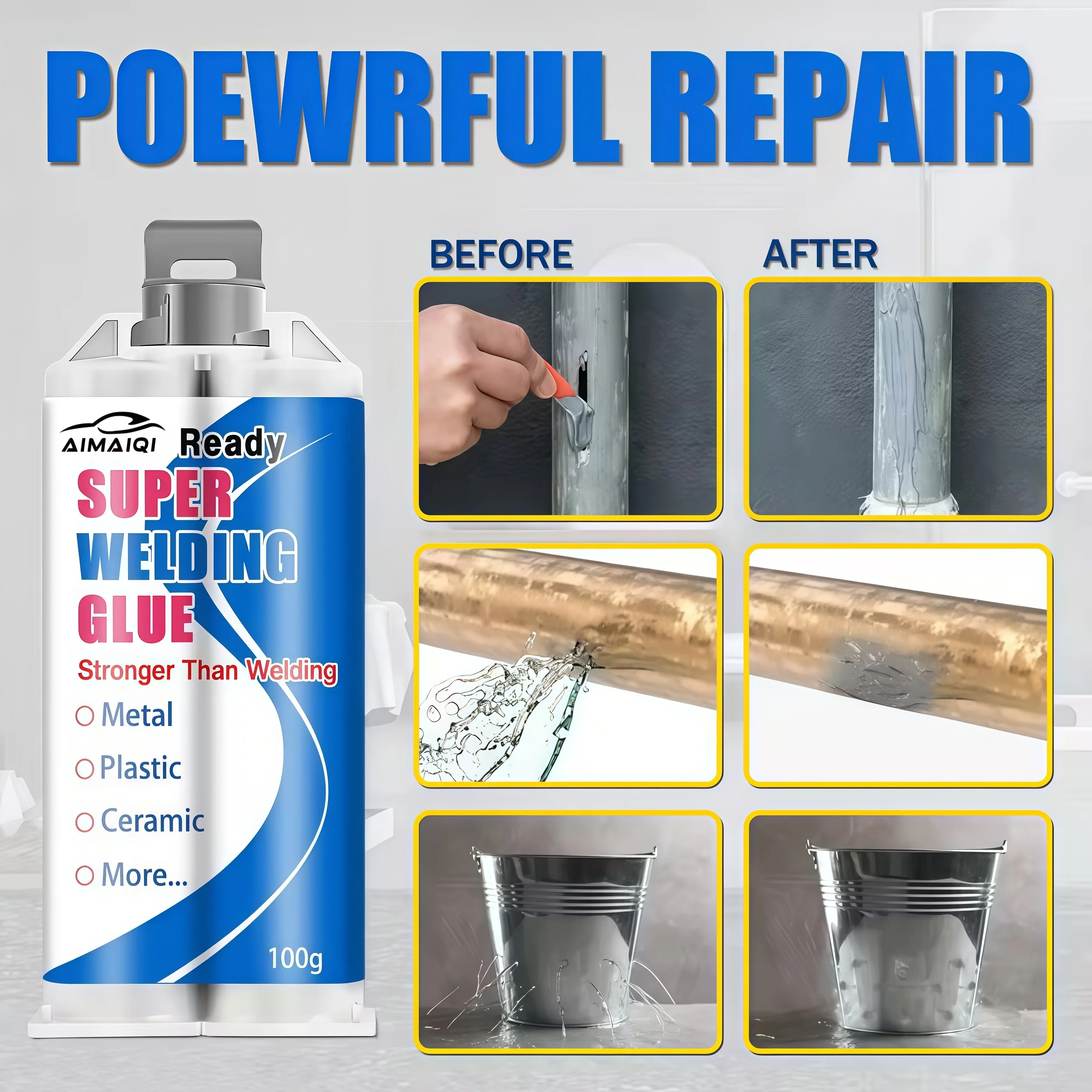Super Strong Industrial Casting Adhesive Auto Parts Repair Glue Waterproof Heat Resistant
Super Strong Industrial Casting Adhesive Auto Parts Repair Glue Waterproof Heat Resistant