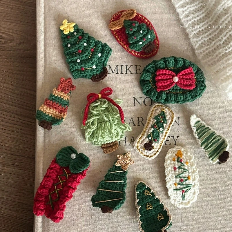 Cartoon Christmas Tree Hair Clips for Girls Woolen Crochet Side Clip Cute Hair Accessories Kids Party Hairclip Ponytail Holder
Cartoon Christmas Tree Hair Clips for Girls Woolen Crochet Side Clip Cute Hair Accessories Kids Party Hairclip Ponytail Holder
