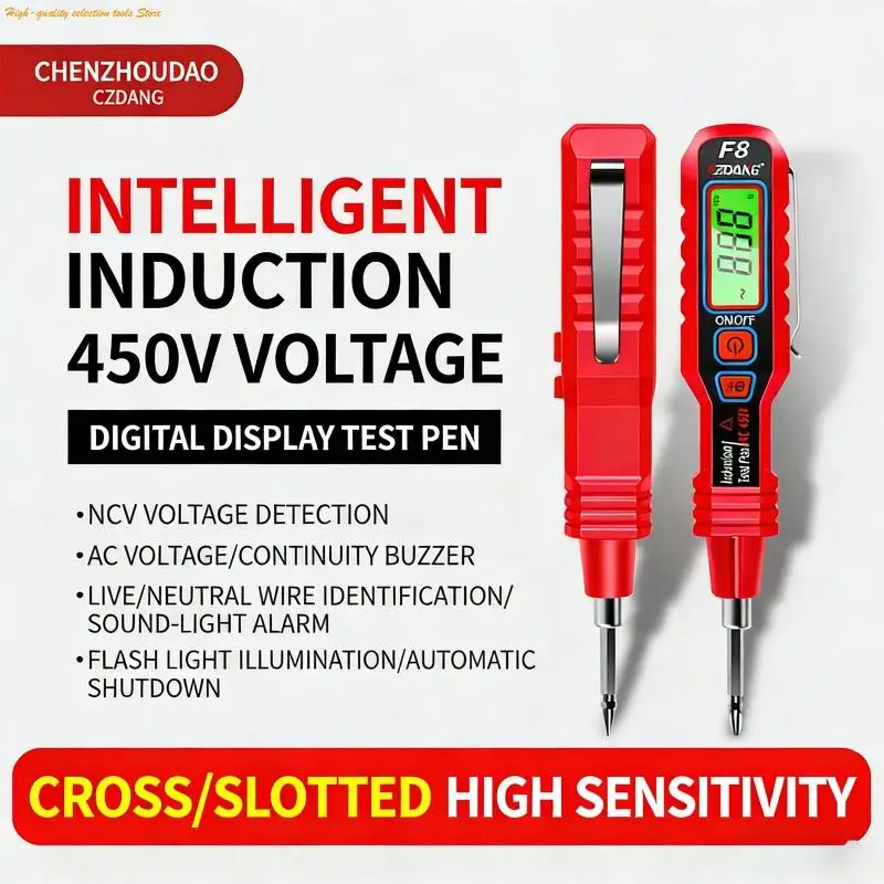 203F Professional Voltages Detector Pen With Flashlight Visual And Audible Alerts For Quick Wire Testing In Dark Environment
203F Professional Voltages Detector Pen With Flashlight Visual And Audible Alerts For Quick Wire Testing In Dark Environment