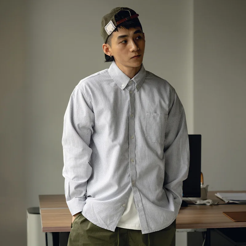 Men's Long Sve Ox Cloth irt Vintage Waed oulder Drop Japanese Sle Workwear Cotton Casual Striped ket irt
Men's Long Sve Ox Cloth irt Vintage Waed oulder Drop Japanese Sle Workwear Cotton Casual Striped ket irt