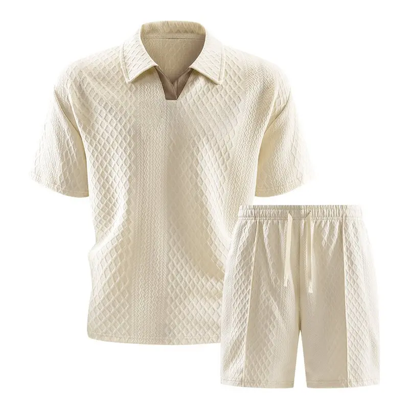 Summer 2026 Men's Sportswear Set 3D Texture Short Sleeve T-Shirt And Shorts Pure Color Versatile New Style Towel Fabric Casual
Summer 2026 Men's Sportswear Set 3D Texture Short Sleeve T-Shirt And Shorts Pure Color Versatile New Style Towel Fabric Casual