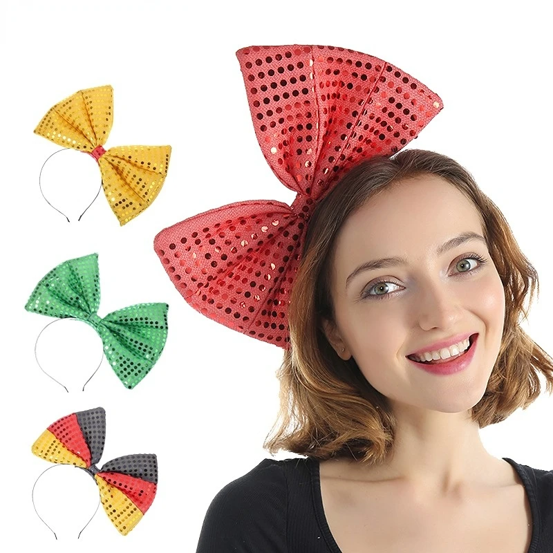 Women Sequin Big Cloth Bowknot Headband Solid Color Cute Bow Knot Headwear for Cosplay Party Christmas
Women Sequin Big Cloth Bowknot Headband Solid Color Cute Bow Knot Headwear for Cosplay Party Christmas