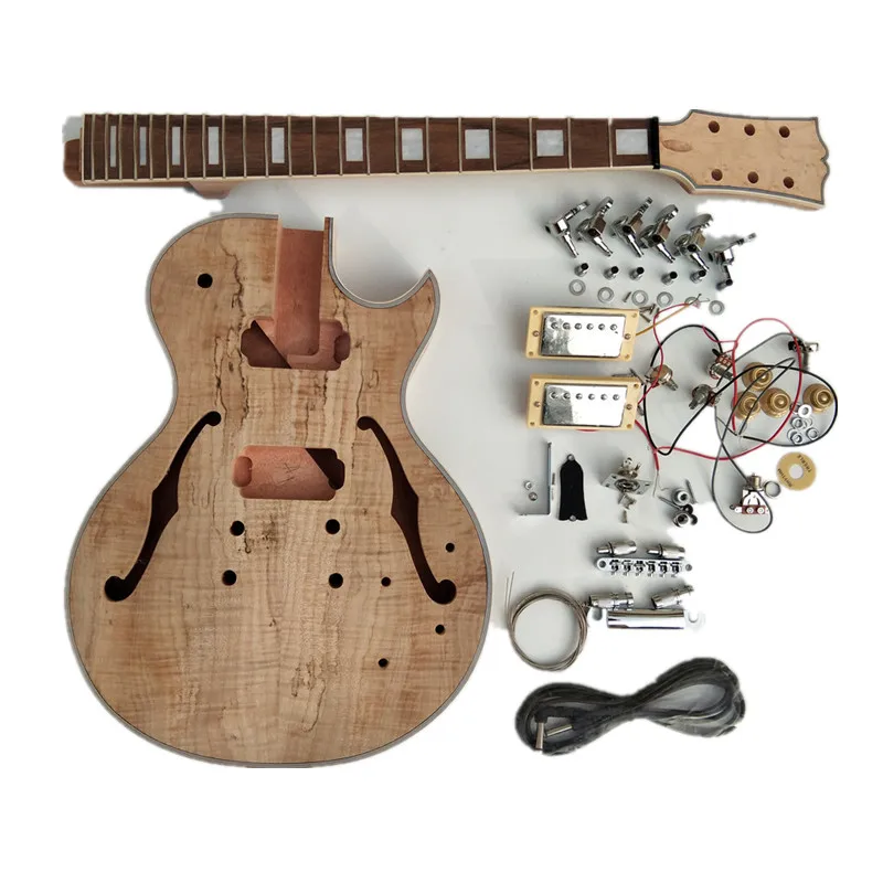 No Paint custom 6 Strings Electric Guitar, Map texture maple Skin Top Mahogany Body Diy Guitar Kits BJ402
No Paint custom 6 Strings Electric Guitar, Map texture maple Skin Top Mahogany Body Diy Guitar Kits BJ402