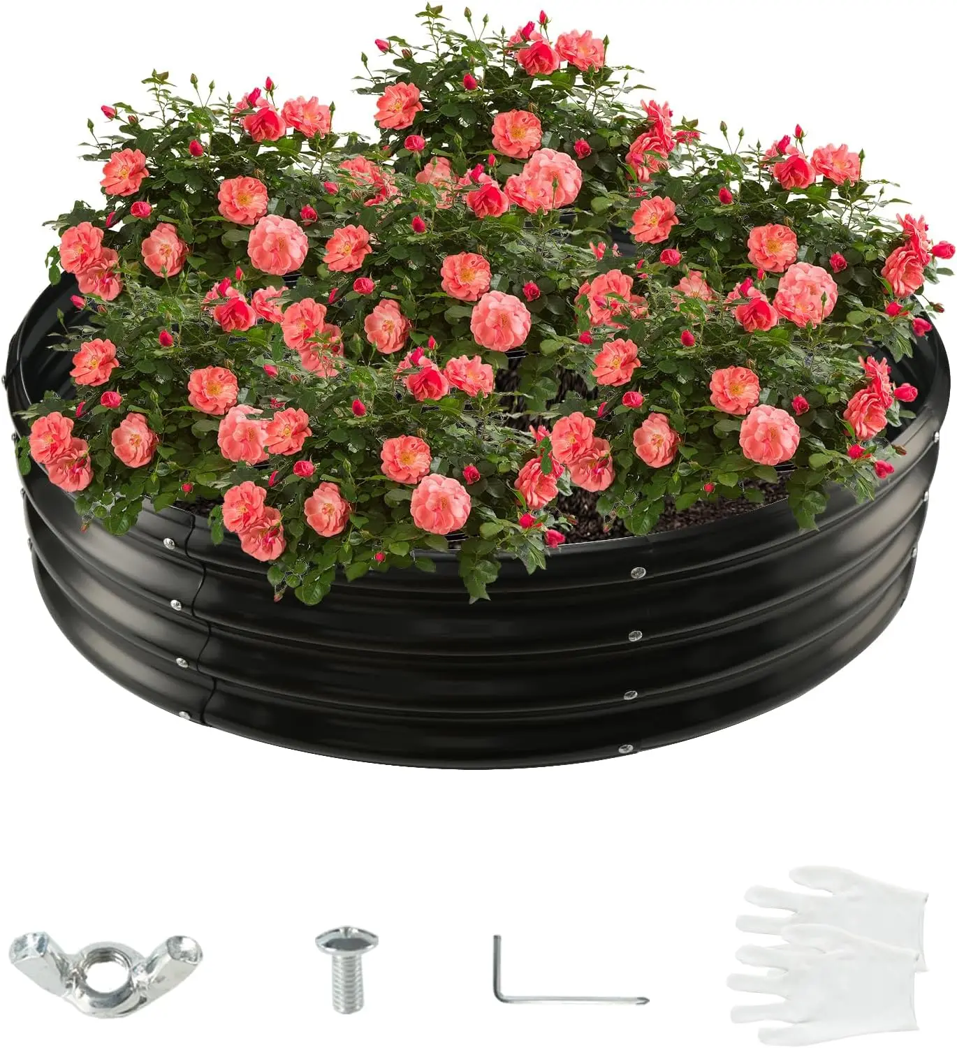 48 Inch Diameter Black Galvanized Garden Raised Bed/Plant Box/Fire Pit Ring - 0.8mm Thick,12 Inch Tall,Perfect for Planting a Va
48 Inch Diameter Black Galvanized Garden Raised Bed/Plant Box/Fire Pit Ring - 0.8mm Thick,12 Inch Tall,Perfect for Planting a Va