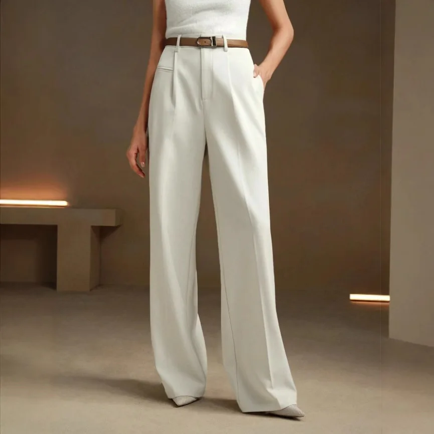 2025 Autumn Commuter High Waist Women's Straight Leg Floor Length Drapey White Suit Pants Fashionable Versatile Ladies Trousers
2025 Autumn Commuter High Waist Women's Straight Leg Floor Length Drapey White Suit Pants Fashionable Versatile Ladies Trousers