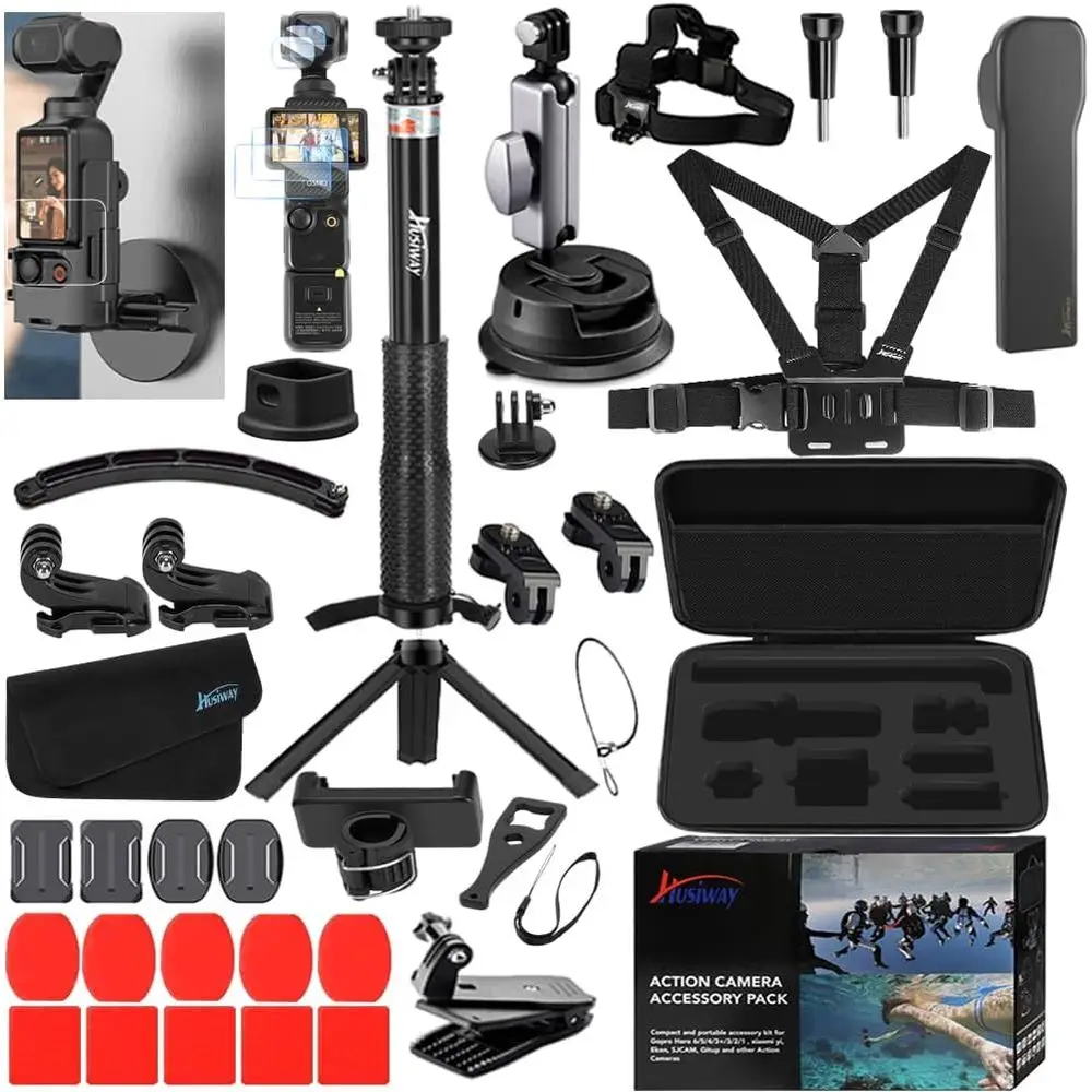 Accessories Kit for Osmo Mobile 3 with Magnetic Bracket, Selfie Stick, Tripod, Glass Protector, Suction Cup, Chest Strap, Backpa
Accessories Kit for Osmo Mobile 3 with Magnetic Bracket, Selfie Stick, Tripod, Glass Protector, Suction Cup, Chest Strap, Backpa