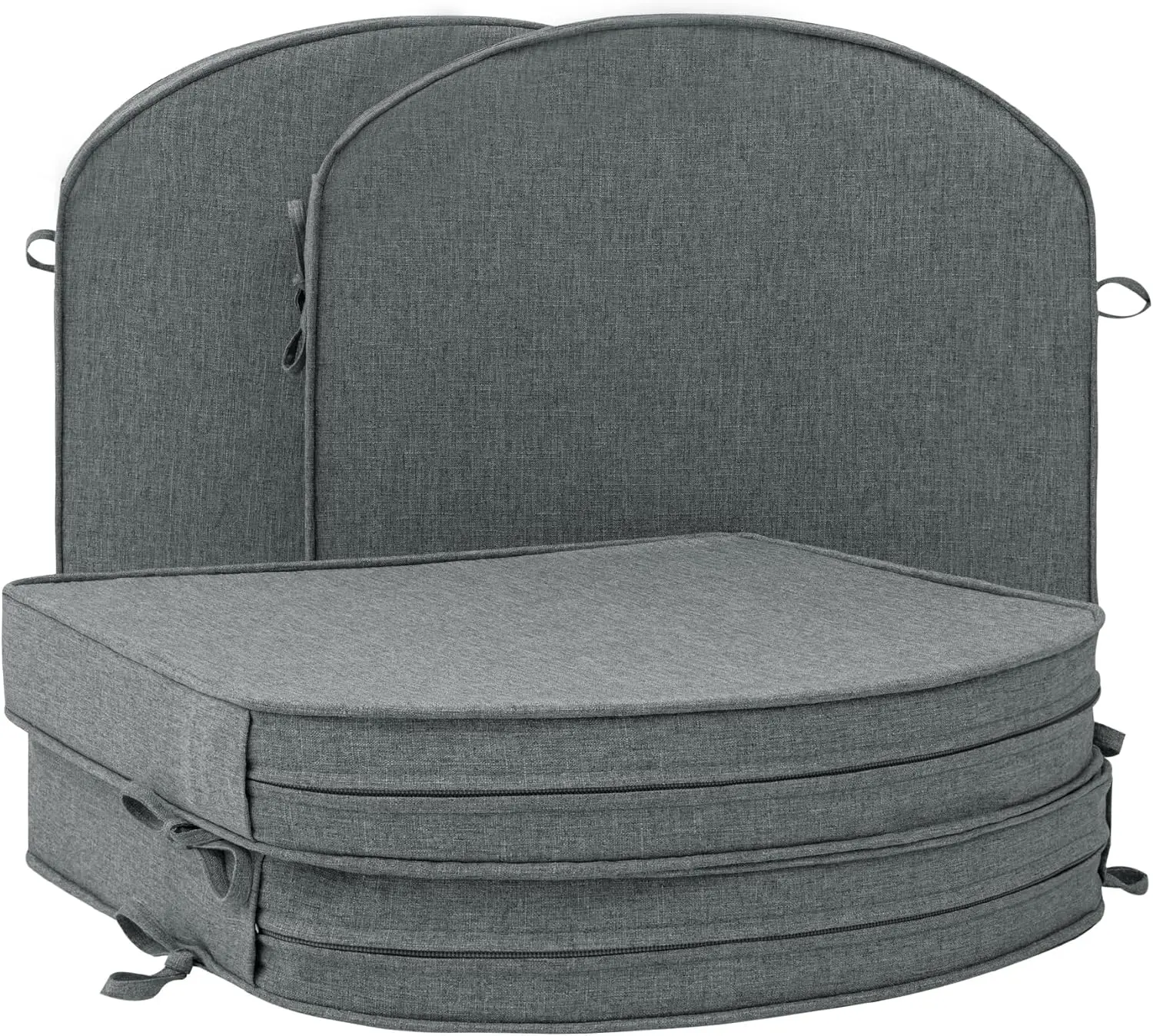 D Shaped Patio Chair Cushions with Ties, Water Resistant Fabric, Non-Slip Bottom, Removable Cover, Set of 4, 17x16 Inch, Dark
D Shaped Patio Chair Cushions with Ties, Water Resistant Fabric, Non-Slip Bottom, Removable Cover, Set of 4, 17x16 Inch, Dark