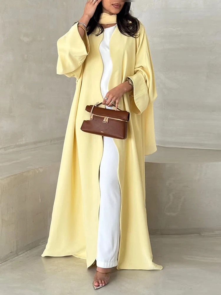 Spring Autumn Commuting Loose Robe Coat Elegant Temperament Middle Eastern Shawl Simple Solid Color Long Sleeved Women Cardigan
Spring Autumn Commuting Loose Robe Coat Elegant Temperament Middle Eastern Shawl Simple Solid Color Long Sleeved Women Cardigan