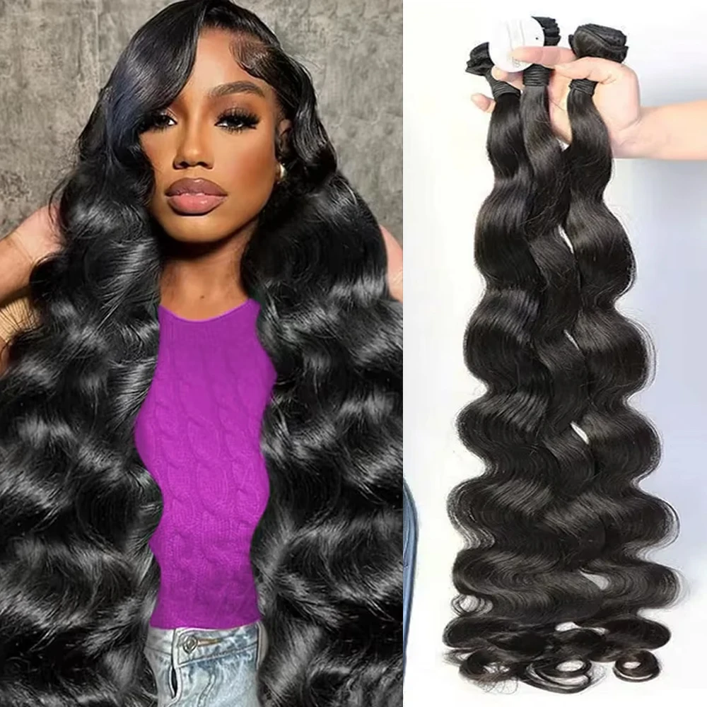Raw Peruvian Human Hair Bundles Body Wave 3 4 Bundles 28 30 Inch Virgin Remy Hair Extensions For Women Sew In Quick Weave Bundle