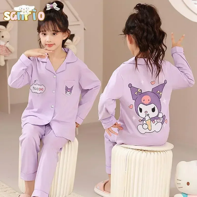 Kawaii Sanrio Cinnamoroll Kuromi детская пижама с длинными рукавами мультфильм аниме My Melody Новая Осенняя Хлопковая пижама для мальчиков и девочек подарок
Kawaii Sanrio Cinnamoroll Kuromi детская пижама с длинными рукавами мультфильм аниме My Melody Новая Осенняя Хлопковая пижама для мальчиков и девочек подарок