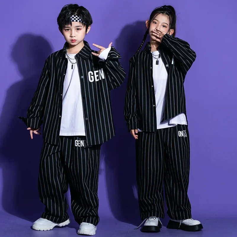 Kids Street Dance Jazz Clothing Boys Hip Hop Costume Girl Cool Fashion Clothes Dancer Team Stage Outfit Stripe Shirt Pants
Kids Street Dance Jazz Clothing Boys Hip Hop Costume Girl Cool Fashion Clothes Dancer Team Stage Outfit Stripe Shirt Pants