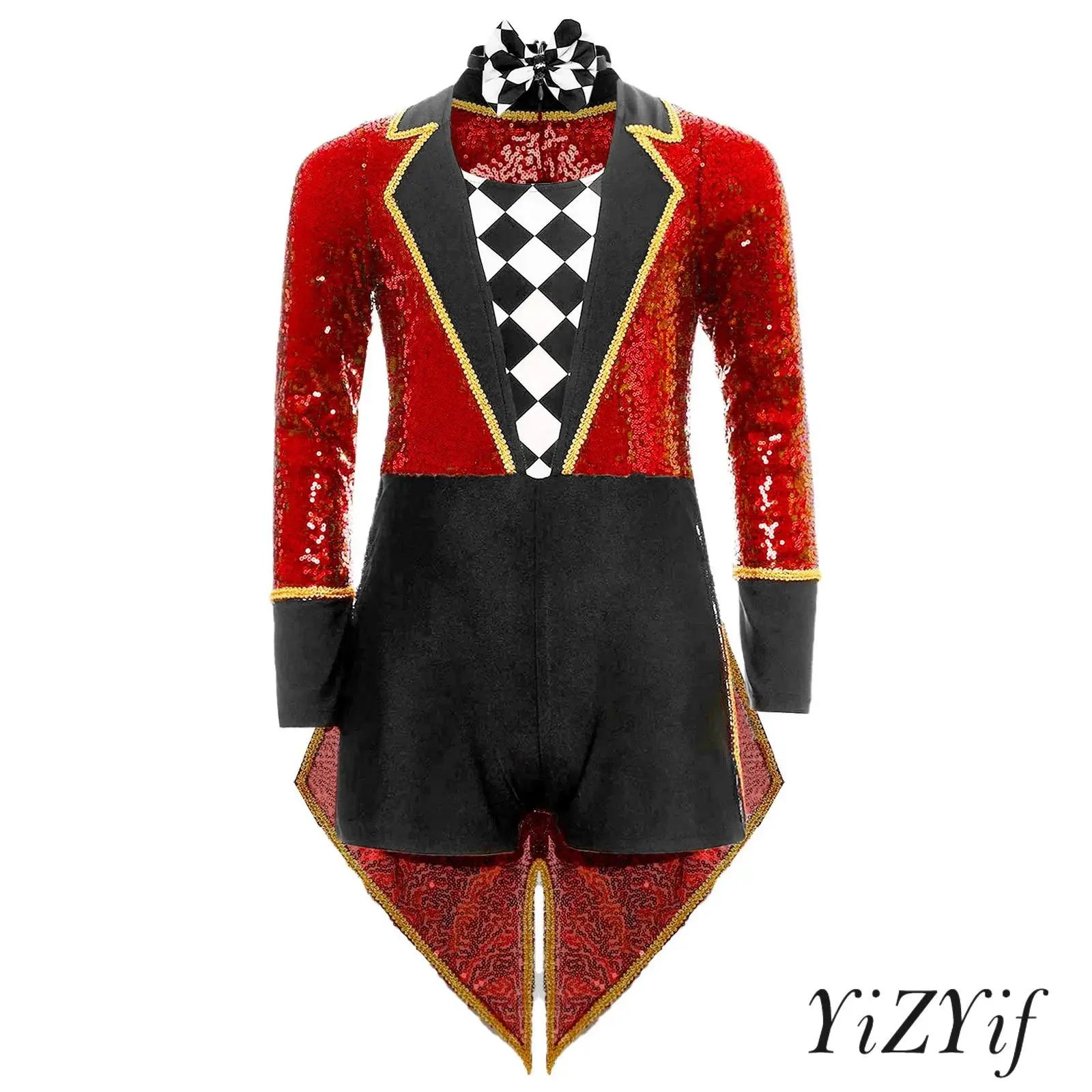 Kids Unisex Magician Roleplaying Costume Long Sleeve Sequined Tailcoat with Bow Tie for Halloween Christmas Circus Magic Show
Kids Unisex Magician Roleplaying Costume Long Sleeve Sequined Tailcoat with Bow Tie for Halloween Christmas Circus Magic Show