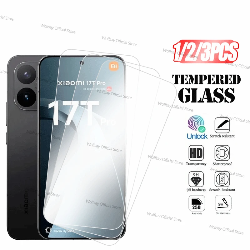 1/2/3PCS Tempered Glass For Xiaomi 17T Pro Screen Protector Xiaomi 17T Pro Full Glue Anti-Scratch Phone Film For Xiaomi 17T Pro
1/2/3PCS Tempered Glass For Xiaomi 17T Pro Screen Protector Xiaomi 17T Pro Full Glue Anti-Scratch Phone Film For Xiaomi 17T Pro