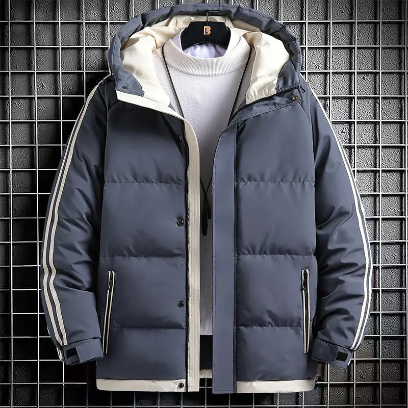 Men Jacket Stripe Fashion Color Matching Warm Thick High Street Hooded Zipper Cotton-Padded Coat Oversize Drawstring Parka Coat
Men Jacket Stripe Fashion Color Matching Warm Thick High Street Hooded Zipper Cotton-Padded Coat Oversize Drawstring Parka Coat