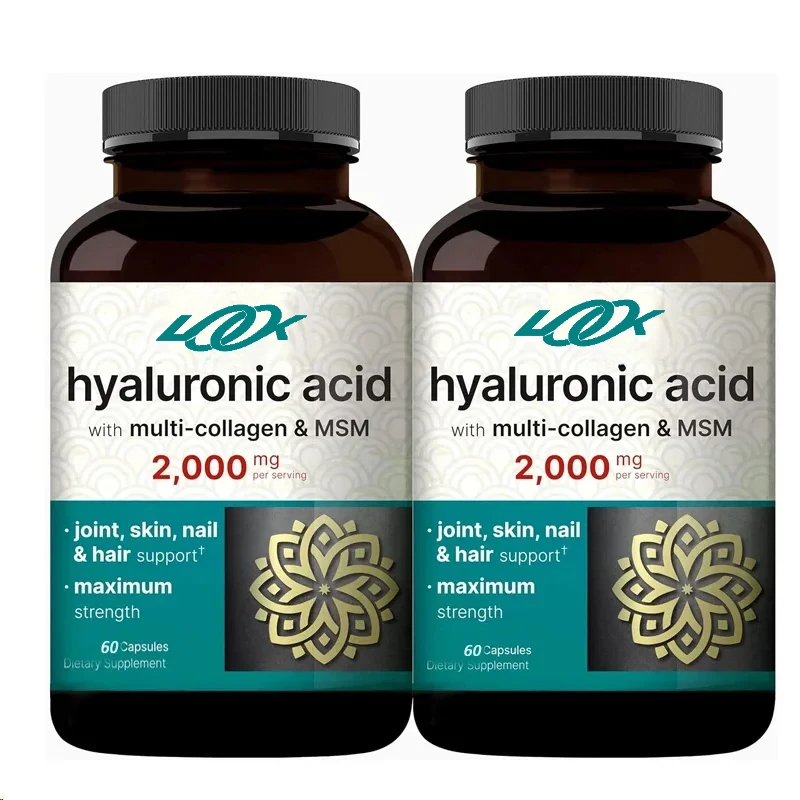 Hyaluronic acid 60 capsules dimethyl sulfone and multi collagen support skin moisturizing, joint lubrication,hair and eye health
Hyaluronic acid 60 capsules dimethyl sulfone and multi collagen support skin moisturizing, joint lubrication,hair and eye health