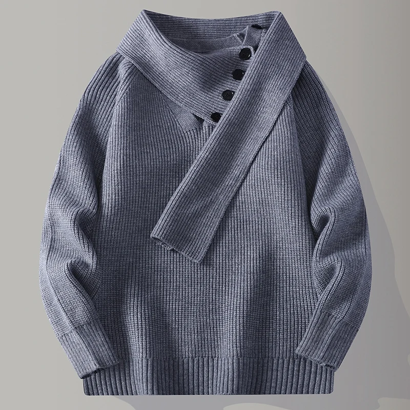 Мужской вязаный свитер с воротником-поло, свободный крой, модный трендовый пуловер, осенне-зимний новый стиль, повседневный, удобный
Мужской вязаный свитер с воротником-поло, свободный крой, модный трендовый пуловер, осенне-зимний новый стиль, повседневный, удобный