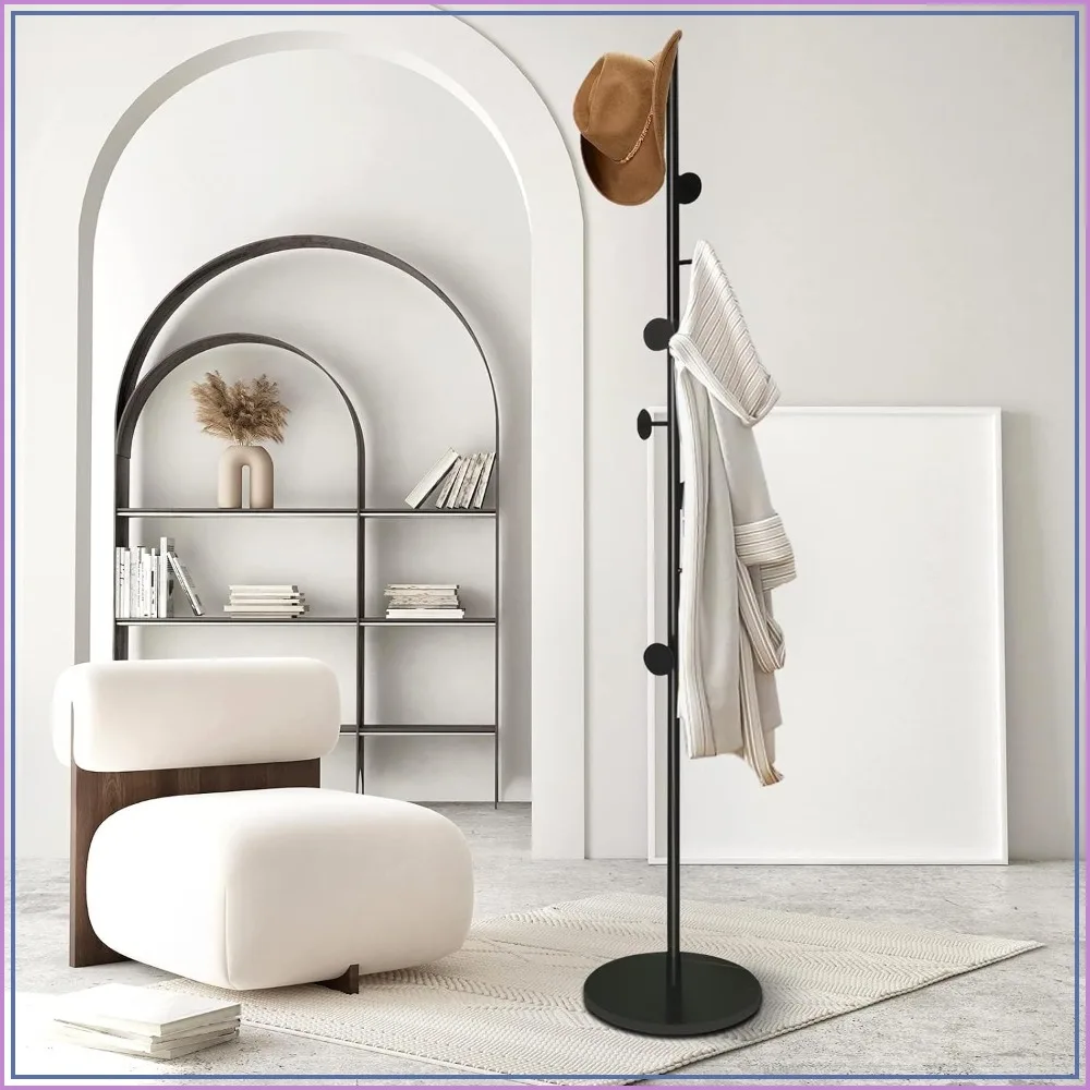 Freestanding Coat Rack with 8 Hooks, Metal Hanger for Hats Scarves Purses, Stable Base for Entryway Bedroom
Freestanding Coat Rack with 8 Hooks, Metal Hanger for Hats Scarves Purses, Stable Base for Entryway Bedroom