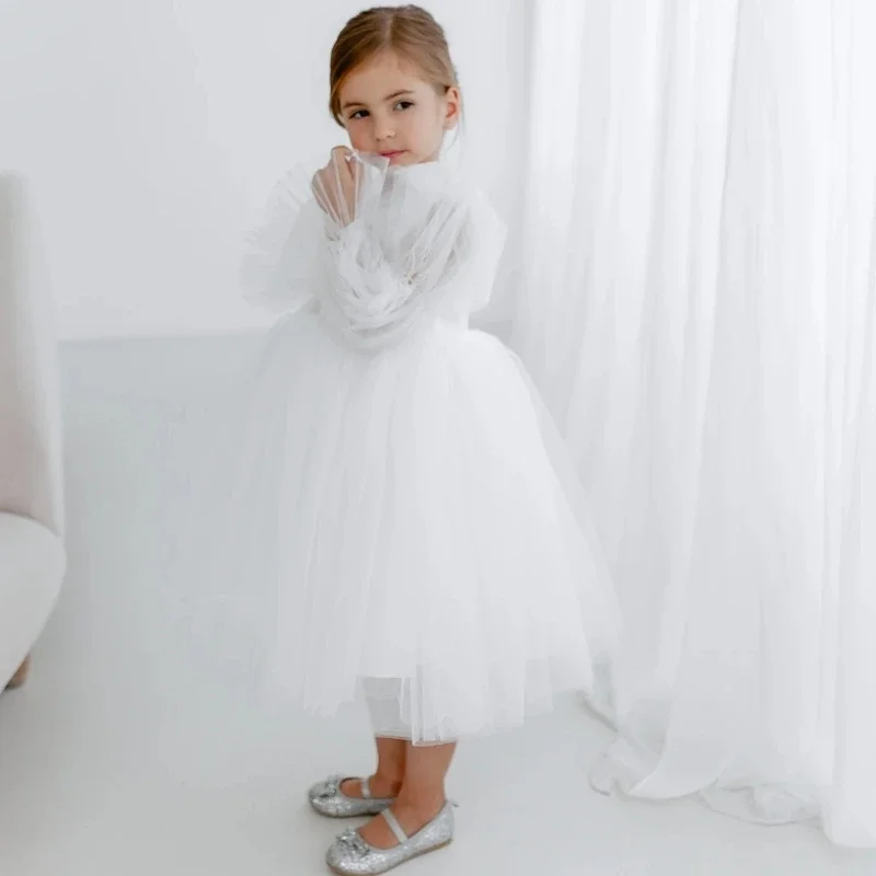 Princess Dress Flower Girl Dresses White Tulle Puffy Long Sleeve For Wedding Birthday Party Banquet Holy Communion Gowns
Princess Dress Flower Girl Dresses White Tulle Puffy Long Sleeve For Wedding Birthday Party Banquet Holy Communion Gowns